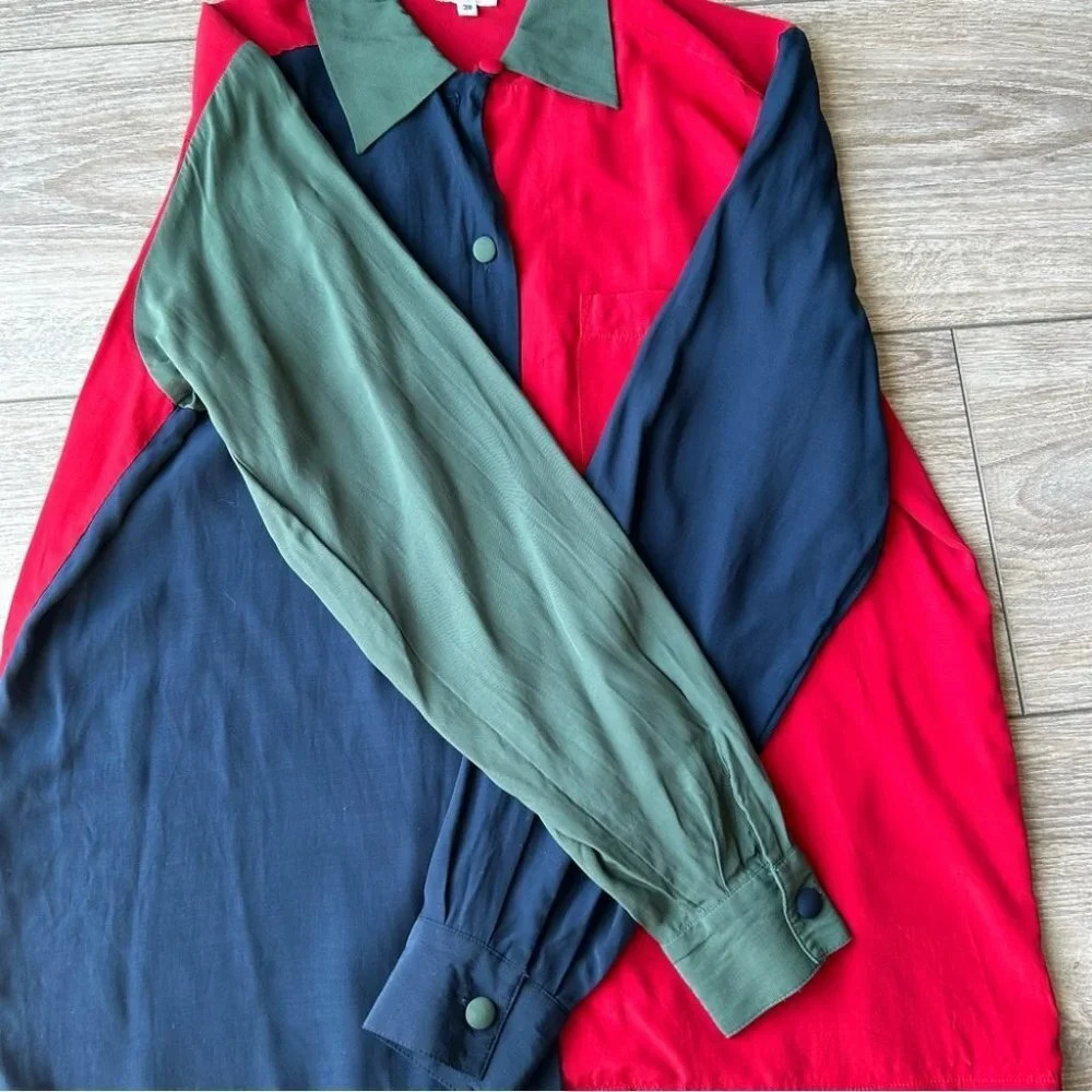 Vintage Eric Alexandre Colorblock Button Down Shirt - Picture 12 of 15
